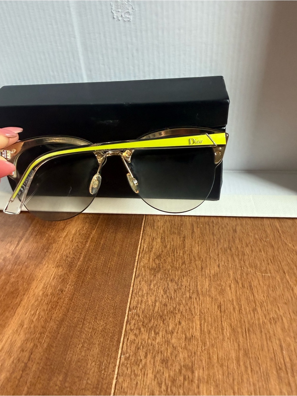 Dior Women's White and Gold Cat-Eye Sunglasses - Picture 2 of 7